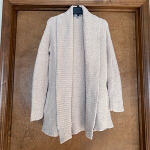 Fuzzy off-white sweater cardigan